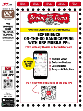 Cover of Daily Racing Form National Digital Edition