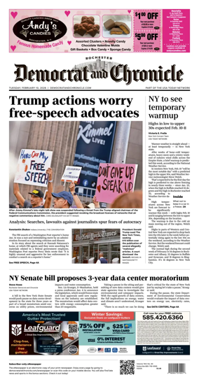 Cover of Democrat and Chronicle