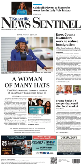 Cover of Knoxville News Sentinel