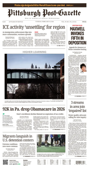 Cover of Pittsburgh Post-Gazette