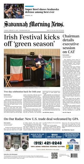 Cover of Savannah Morning News