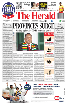 Cover of The Herald (Zimbabwe)