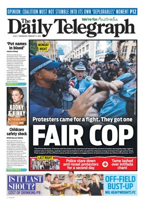 Cover of The Daily Telegraph (Sydney)
