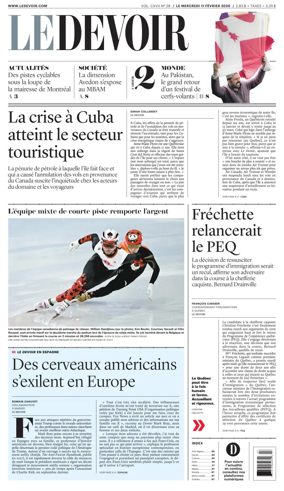 Cover of Le Devoir