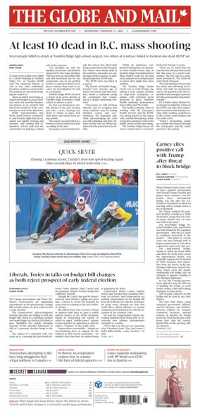 Cover of The Globe and Mail (BC Edition)