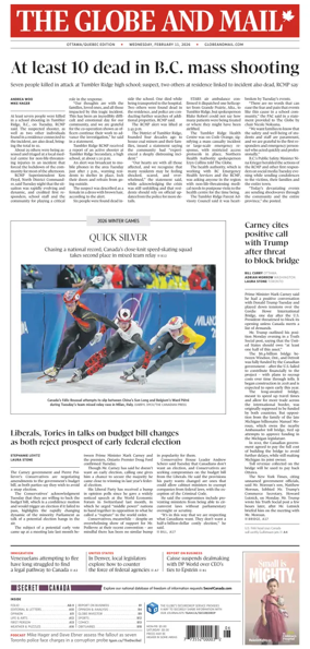 Cover of The Globe and Mail (Ottawa/Quebec Edition)