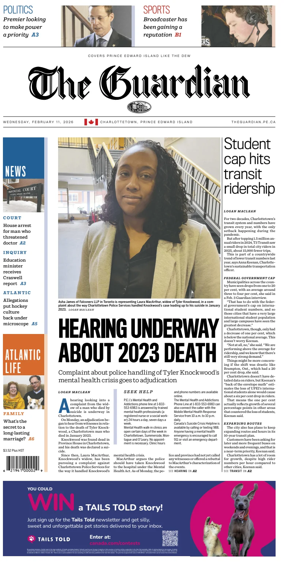Cover of The Guardian (Charlottetown)
