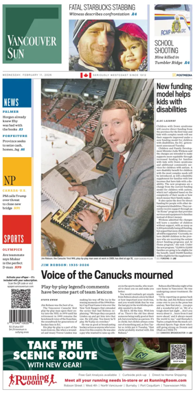 Cover of Vancouver Sun