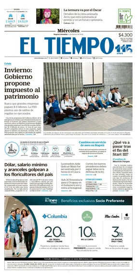 Cover of El Tiempo (Bogota)