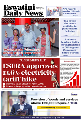 Cover of Eswatini Daily News