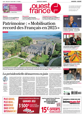 Cover of Ouest France (Angers / Segre)