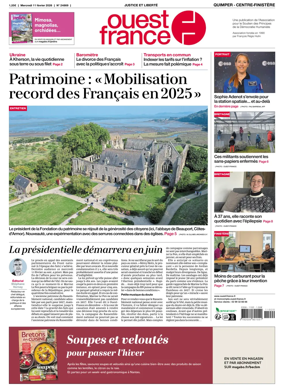 Cover of Ouest-France (Quimper Centre-Finistere)
