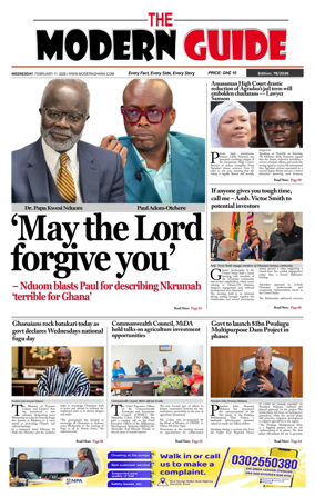 Cover of The Modern Guide Newspaper (Ghana)