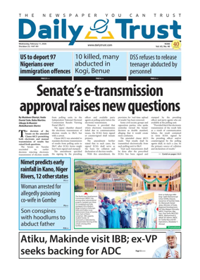 Cover of Daily Trust