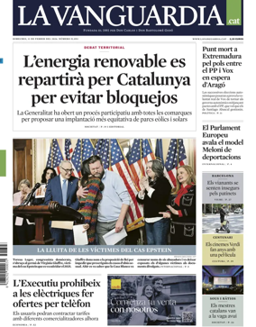 Cover of La Vanguardia (Catalonia - 1st edition)
