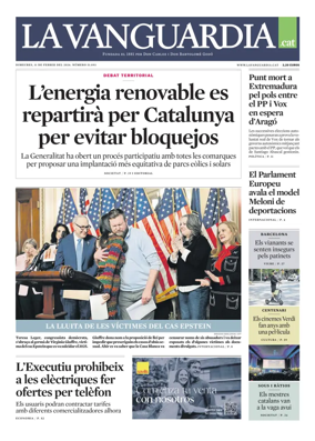 Cover of La Vanguardia (Catala)