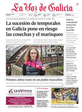 Cover of La Voz de Galicia (Santiago)