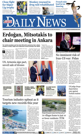 Cover of Hurriyet Daily News & Economic Review