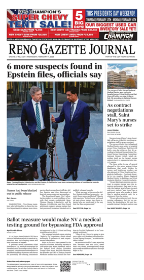 Cover of Reno Gazette Journal