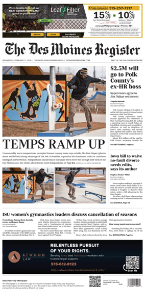 Cover of The Des Moines Register