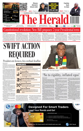 Cover of The Herald (Zimbabwe)