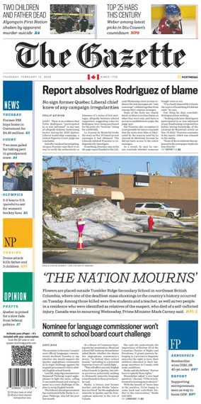 Cover of Montreal Gazette