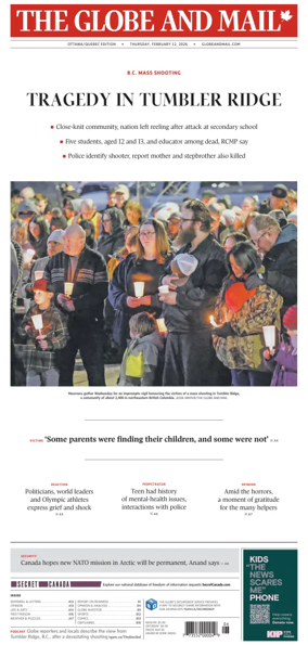 Cover of The Globe and Mail (Ottawa/Quebec Edition)