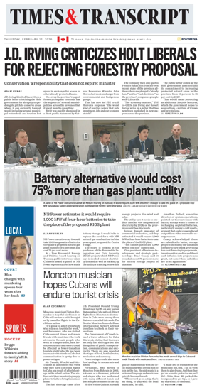 Cover of Times & Transcript