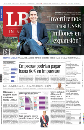 Cover of La Republica (Colombia)
