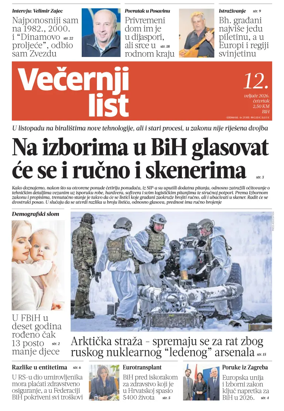 Cover of Vecernji list BiH