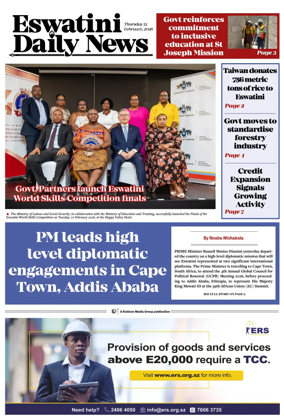 Cover of Eswatini Daily News