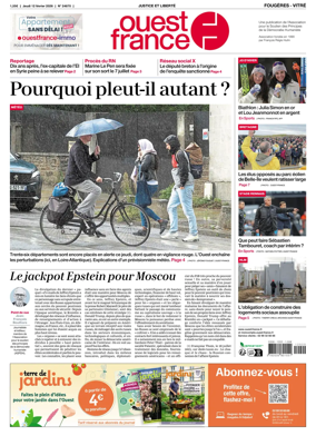 Cover of Ouest-France (Fougeres Vitre)
