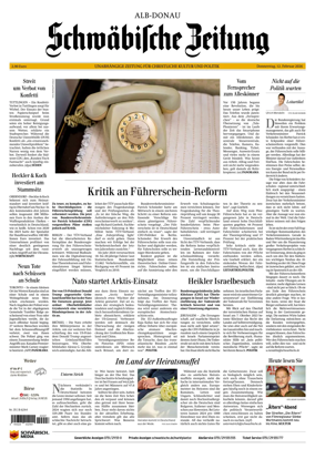 Cover of Schwabische Zeitung (Alb-Donau)