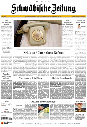 Cover of Schwabische Zeitung (Bad Saulgau)