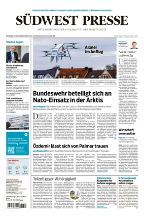 Cover of Sudwest Presse - Metzinger Uracher Volksblatt - Der Ermstalbote