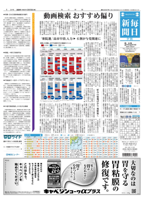Cover of Mainichi Shimbun Evening Edition
