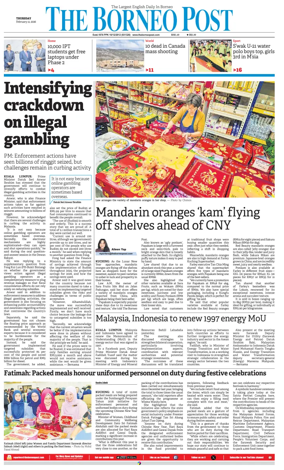 Cover of The Borneo Post (Sarawak)