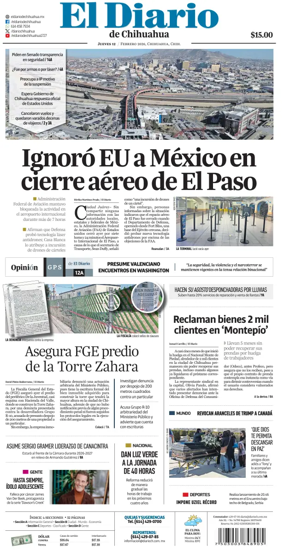 Cover of El Diario de Chihuahua