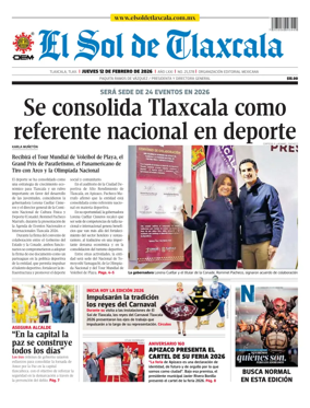 Cover of El Sol de Tlaxcala