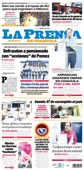 Cover of La Prensa de Coahuila