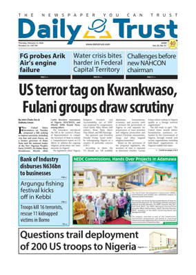 Cover of Daily Trust