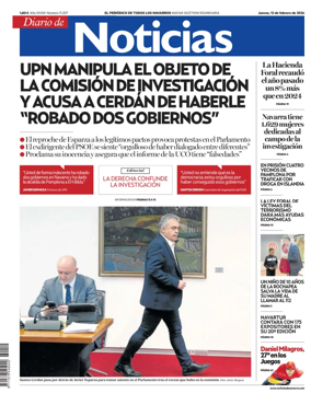 Cover of Diario de Noticias (Spain)