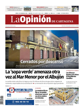 Cover of La Opinion de Murcia (Cartagena)
