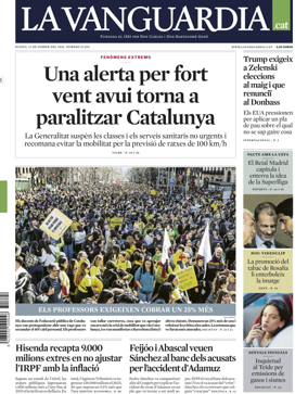 Cover of La Vanguardia (Catalonia - 1st edition)