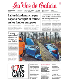 Cover of La Voz de Galicia (Pontevedra)