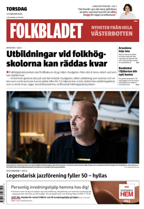 Cover of Folkbladet Vasterbotten