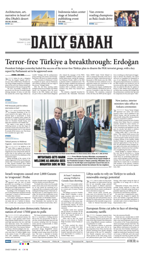 Cover of Daily Sabah (Turkey)