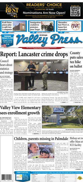 Cover of Antelope Valley Press