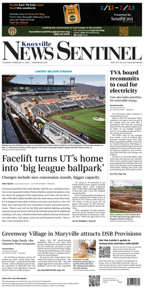Cover of Knoxville News Sentinel