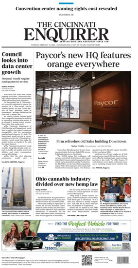 Cover of The Cincinnati Enquirer